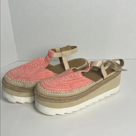 Free People Pink Knit Platform Espadrille Sandals - Picture 4 of 9